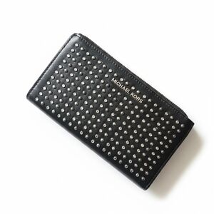 Michael Kors Studded Double Zip Leather Wallet